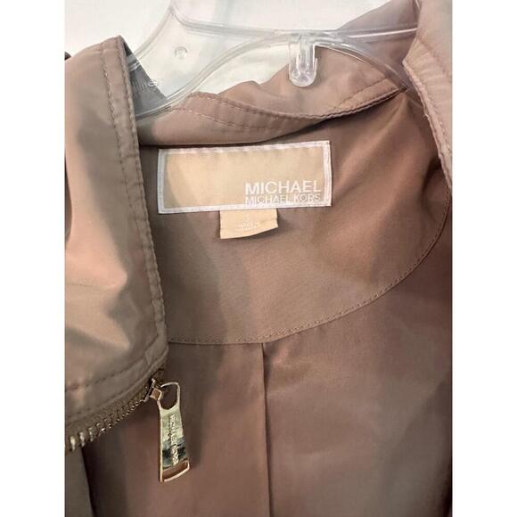 MICHAEL Michael Kors Womens S Beige Hooded Anorak Jacket Drawstring - Picture 6 of 7